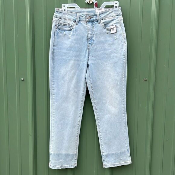 COPY - Women's High Rise Straight Crop Denim Jean Pants Size 4 - Picture 1 of 9